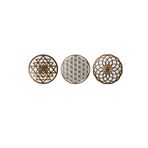 Karakoç Eğitim Araçları Ahşap Yaşam Çiçeği Sri Yantra Torus Nefesi Üçlü Dekoratif Tablo Duvar Süsü Ev Hediyesi Ceviz Kahve