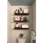 Karaköse Ahşap Çam Masif Ahşap 3"lü Dekoratif Duvar Rafı Çiçeklik Banyo Ve Mutfak Düzenleyici 50 Cm Ceviz Renk