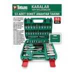 KARALAR YAPI Tatian 53 Parça Lokma Anahtar Takımı Seti - 1/4" Profesyonel Cırcır Kolu ve Bits Uç Seti