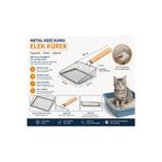 Karamel Pet Metal Kedi Kumu Elek Kürek Ahşap Saplı Paslanmaz Kum Küreği 26 cm