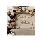 Karamel-Ten-Siyah-Beyaz-Gold Renk Balon Zinciri 100 Adet+5 mt balon zinciri