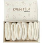 Karamila 3'lü Set Bebek Bambu Çorap -Baby Bamboo Socks - Yenidoğan Çorap - 1BW-Beyaz - 6 - 12 Ay