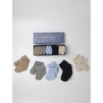 Karamila 5'li Set Bebek Bambu Çorap - Baby Bamboo Socks - Yenidoğan Çorap - 166-Lacivert - 6 - 12 Ay