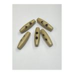 karan tuhafiye Ahşap Çoban Düğme 5 Li Set / 4 Cm/Bej