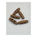 karan tuhafiye Ahşap Çoban Düğme 5 Li Set / 4 Cm/Sütlü kahve