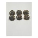 karan tuhafiye Antik Gold Zemin/Metal Düğme / 2,3 cm / 6 lı Set / (m09089)/ füme