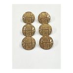 karan tuhafiye Antik Gold Zemin/Metal Düğme / 2,3 cm / 6 lı Set / (m09089)/ Sütlü kahve