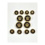 Karan Tuhafiye Blazer ve Trençkot Ceket Düğmesi Takımı 4+8 Set /arma Model - Siyah - Gold