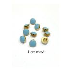karan tuhafiye Bluz Düğmesi/Metal Bluz Gömlek Düğmesi/ 1 cm /02729/ Mavi