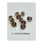 karan tuhafiye Bluz Düğmesi/Metalize (plastik) Düğme/02734/10 lu set/kızıl kahve