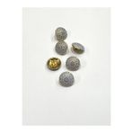karan tuhafiye Bombeli Antik Gold Zemin/Metal Düğme / 1,8 cm / 6 lı Set / (m03092)/ buz mavi