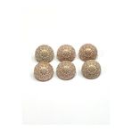karan tuhafiye Bombeli Antik Gold Zemin/Metal Düğme / 2,3 cm / 6 lı Set / (m03092)/ Pudra