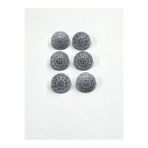 karan tuhafiye Bombeli Antrasit Zemin/Metal Düğme / 1,8 cm / 6 lı Set / (m03094) buz mavisi