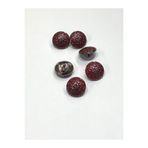 karan tuhafiye Bombeli Antrasit Zemin/Metal Düğme / 1,8 cm / 6 lı Set / (m03094) Koyu kırmızı