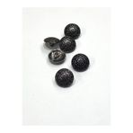 karan tuhafiye Bombeli Antrasit Zemin/Metal Düğme / 1,8 cm / 6 lı Set / (m03094) Siyah