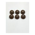 karan tuhafiye Bombeli Antrasit Zemin/Metal Düğme / 2,3 cm / 6 lı Set / (m03094) Açık kahve