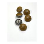 karan tuhafiye Bombeli Antrasit Zemin/Metal Düğme / 2,3 cm / 6 lı Set / (m03094) Hardal