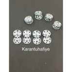 Karan Tuhafiye Çıtçıt Metal Gümüş 1,0 cm 8 Li Set - 161