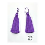 karan tuhafiye Floş Püskül / 2 li Set / 10 cm, açık mor