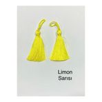 karan tuhafiye Floş Püskül / 2 li Set / 7 cm/Seri 1, limon sarı