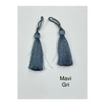 karan tuhafiye Floş Püskül / 2 li Set / 7 cm/Seri 2, mavi gri