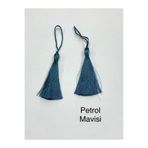 karan tuhafiye Floş Püskül / 2 li Set / 7 cm/Seri 2, Petrol mavisi
