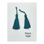 karan tuhafiye Floş Püskül / 2 li Set / 7 cm/Seri 2, Petrol yeşili