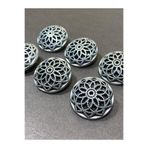 karan tuhafiye Hırka Yelek Düğmesi/Metal Düğme/Eskitme Gümüş / 1,8 Cm / 6 Lı Set/mde