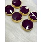 Karan Tuhafiye Kaban Kürk Manto Düğmesi / Italyan Düğme 6 Lı Set / Gold Patlıcan Moru 3 cm /M009