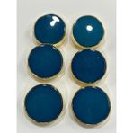 Karan Tuhafiye Kaban Kürk Manto Düğmesi / Italyan Düğme 6 Lı Set / Gold Petrol Mavis 2,7 cm /M009