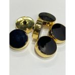 Karan Tuhafiye Kaban Kürk Manto Düğmesi / Italyan Düğme 6 Lı Set / Gold Siyah 2,7 cm /M009