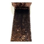 karan tuhafiye Lastikli Pullu Geniş Şerit/Bady İçin Pullu Şerit / 1 Metre/Kahverengi