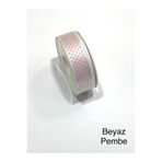 karan tuhafiye Puantiye Kurdele / 2 cm (20 mm) / 10 Metre, Beyaz