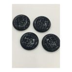 karan tuhafiye Rugan Düğme Kaban Düğmesi Büyük Boy 4 Lü Set Lacivert (4,5 CM)