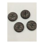 karan tuhafiye Rugan Düğme Kaban Düğmesi Büyük Boy 4 Lü Set Vizon (4,5 CM)