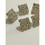 karan tuhafiye Taşlı Düğme Kare Model 5 Li Set 1,3 Cm