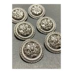 karan tuhafiye Trençkot Ve Kaban Düğmesi Çelenk Arma Modeli Gümüş 3 Cm / 6 Lı Set