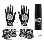Karanfil Model El Ayak Geçici Dövme Seti Spray Tattoo Dark Siyah Renk