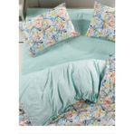Karani Home Çift Taraflı Tek Kişilik Nevresim Takımı - Yeşil - Krem - 160 x 240 cm