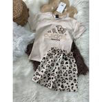 Karaniko Kids Kız Çocuk Baskı Detaylı Şortlu Alt Üst Takım - 7 - 8 Yaş - Leopar