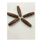 karantuhafiye Ahşap Çoban Düğme 5 Li Set / 5 Cm / Koyu Ahşap