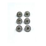 karantuhafiye Kristal Taşlı Metalize Lüks Düğme / Hırka Yelek Düğmesi / 1.5 cm 6 Adet Paket / MTLZ3