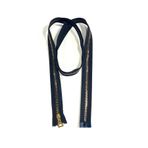 karantuhafiye Siyah / Metalik Görünümlü / Plastik Gold Diş / Ferace Kaban Fermuarı / 110 cm