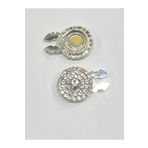 karantuhafiye Taşlı Düğme /Taşlı Klipsli Düğme/Klipsli Klasik Model Düğme/ 2,5 cm Gümüş