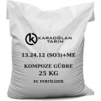 Karaoğlan Tarım 13.24.12 (So3) + Me Npk Süper Kompoze Gübre Kükürt İz Element Katkılı Ağaç Sebze Meyve Gübresi - 25 Kg
