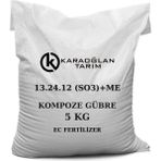 Karaoğlan Tarım 13.24.12 (So3) + Me Npk Süper Kompoze Gübre Kükürt İz Element Katkılı Ağaç Sebze Meyve Gübresi - 5 Kg