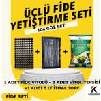Karaoğlu Vakum Ambalaj Fide Viyolü Viyol Tepsisi Ithal Torf Üçlü Set Fide Yetiştirme Seti Seçim Yapınız - 104 Göz Set