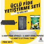 Karaoğlu Vakum Ambalaj Fide Viyolü Viyol Tepsisi Ithal Torf Üçlü Set Fide Yetiştirme Seti Seçim Yapınız - 72 Göz Set