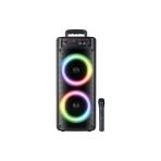 Karaoke Bluetooth Hoparlör 8''X2 Mikrofonlu Led Işıklı Taşınabilir Parti Hoparlörü