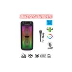 Karaoke Kablosuz Hoparlör 6.5"x2 Büyük Boy Bluetooth Speaker Mikrofon Işıklı Parti Fmradyo Aux USB - Siyah
